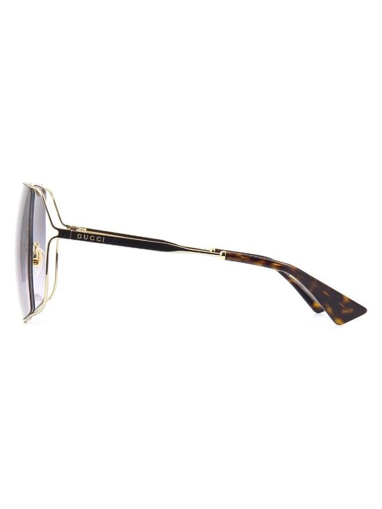 NEW GG0817S 001 GUCCI SUNGLASSES, GOLD/GRAY SQUARE WOMEN GUCCI EYEWEAR main image 2